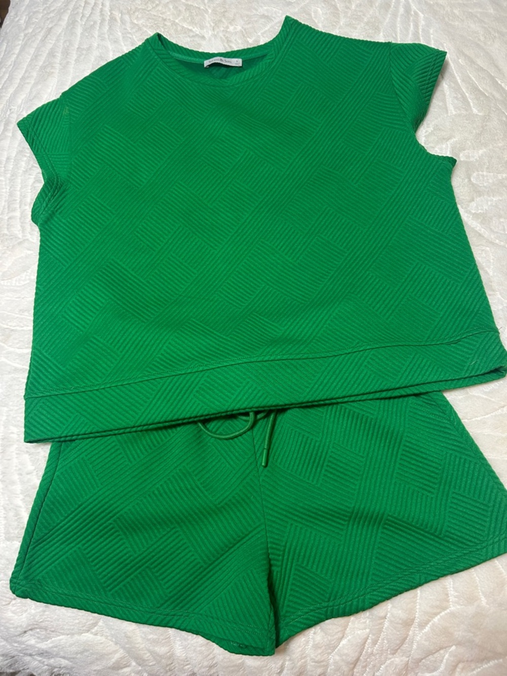 Bright Green Textured Knit Top